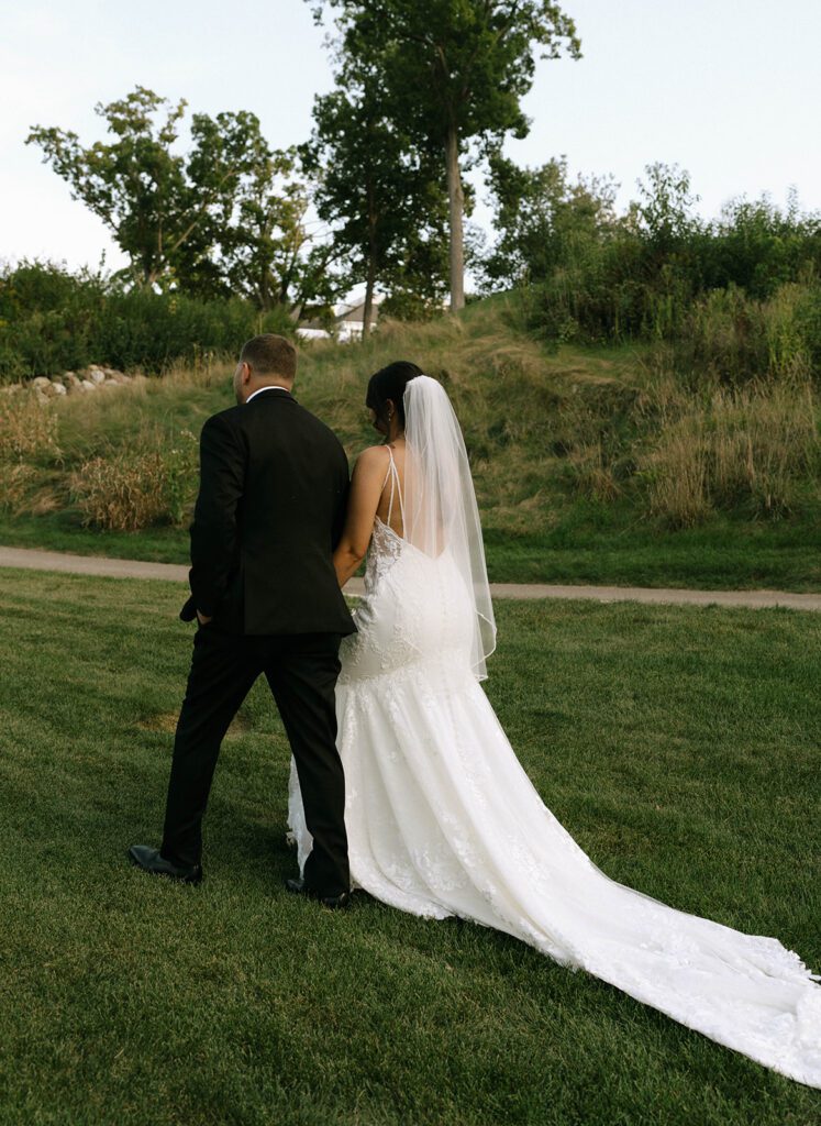 couple walking around their dream venue 