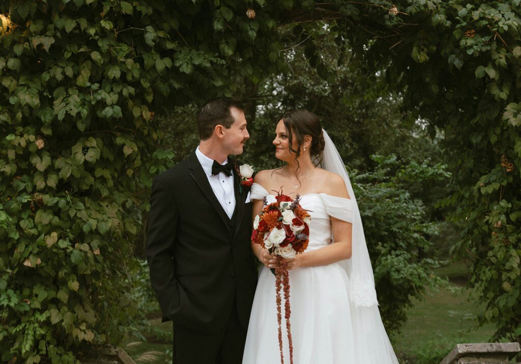stunning timeless portrait of the bride and groom at their chicago wedding 