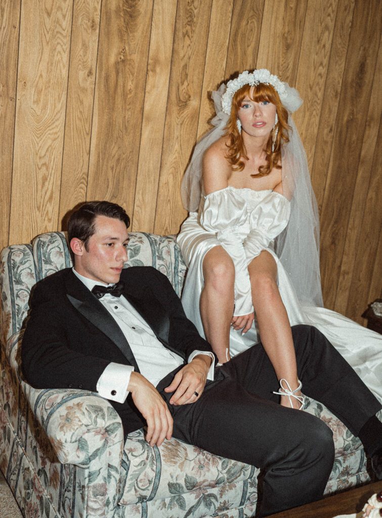 couple posing for the camera during their photoshoot