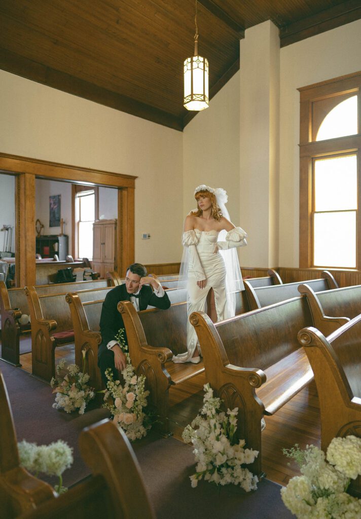 couple posing during their bridal portraits