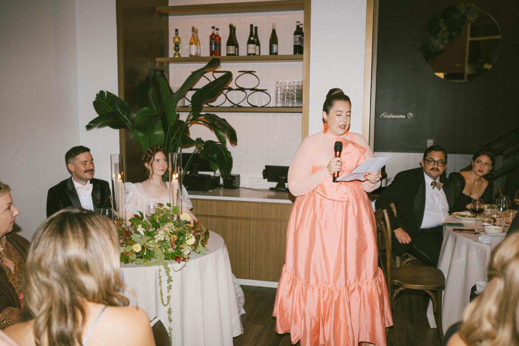 newly married couple at their elegant wedding reception