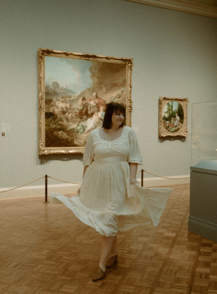 fun photoshoot at a museum 