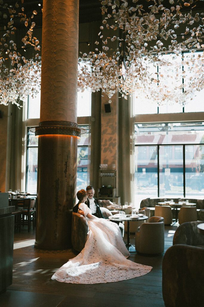 cute picture of the bride and groom before heading to their wedding ceremony