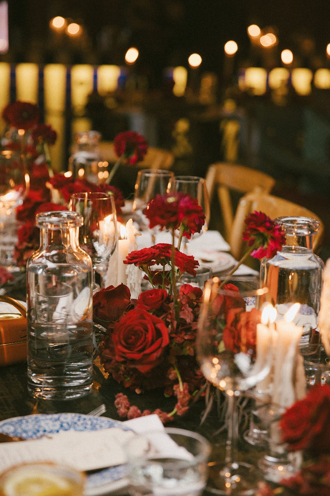 A wedding table setup at a Beatnik West Town wedding