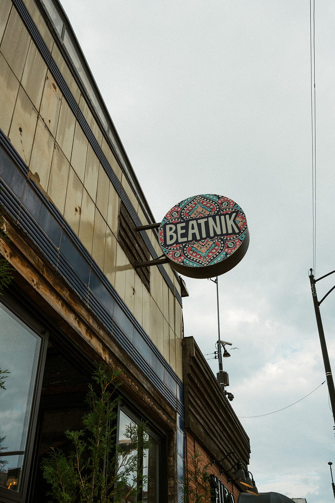 A sign for Beatnik in West Town Chicago