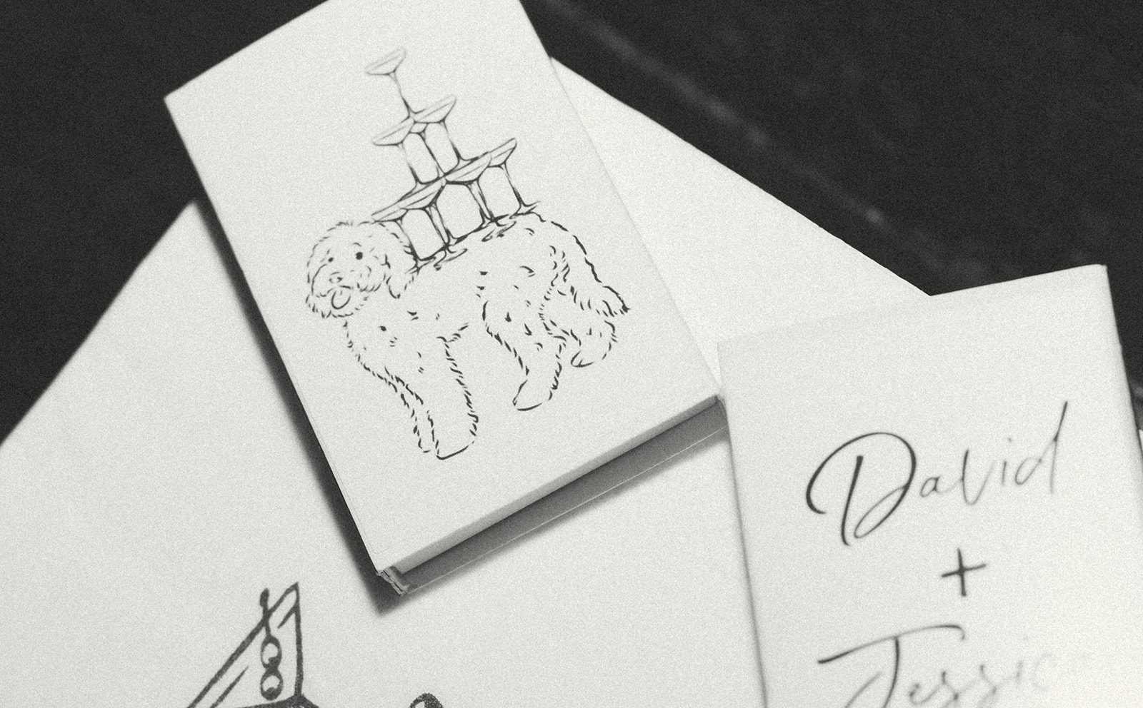 Dog-themed decor at a Salvage One wedding