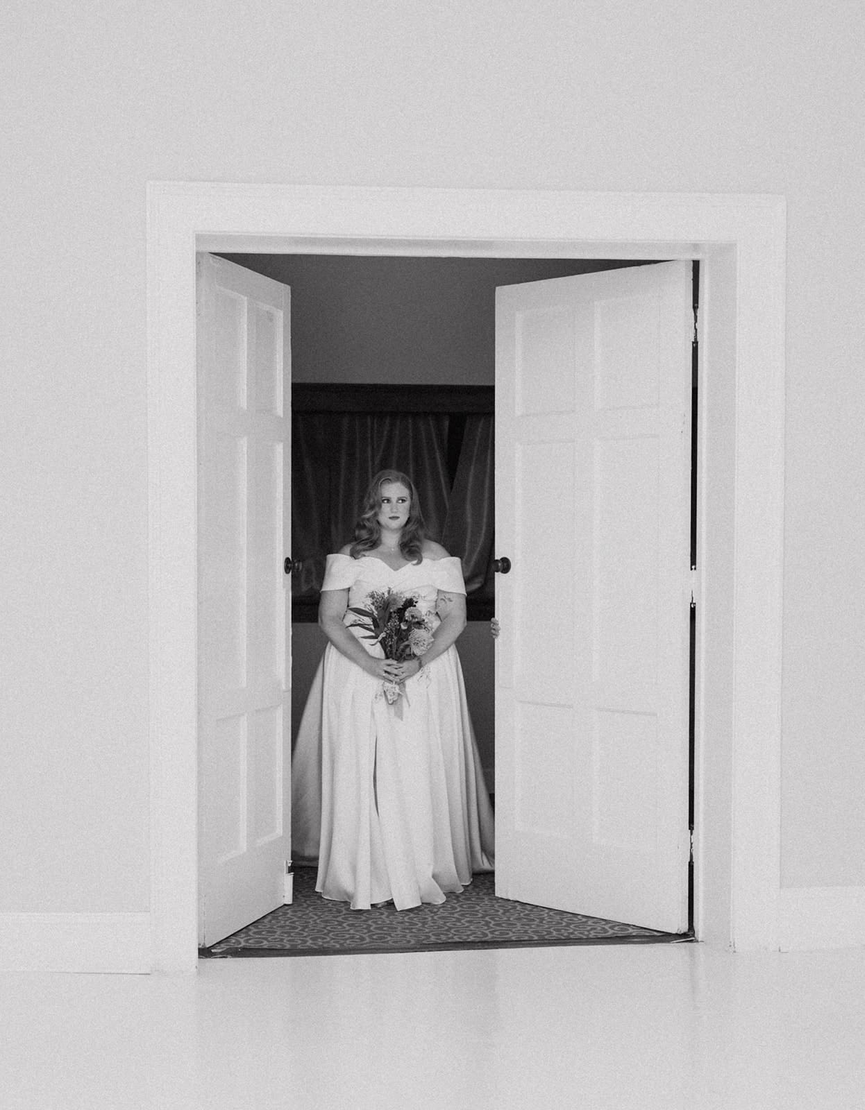 A bride walking down the aisle
