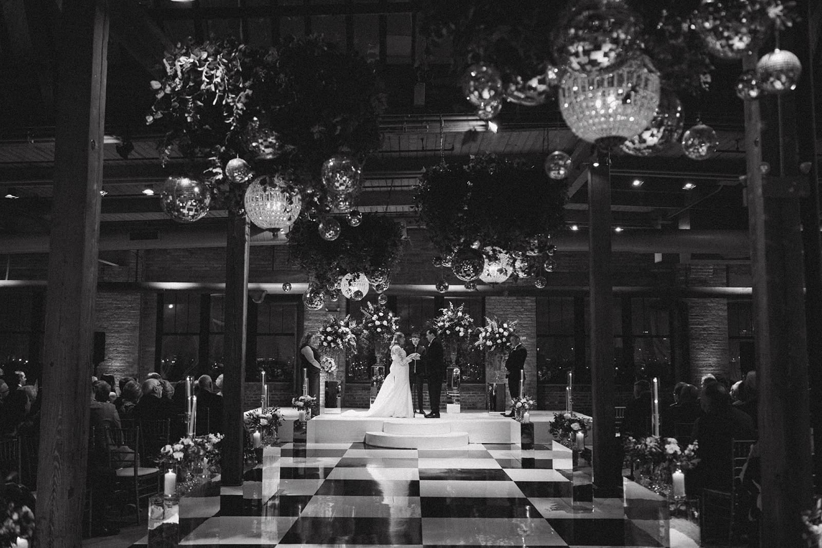 An indoor wedding ceremony