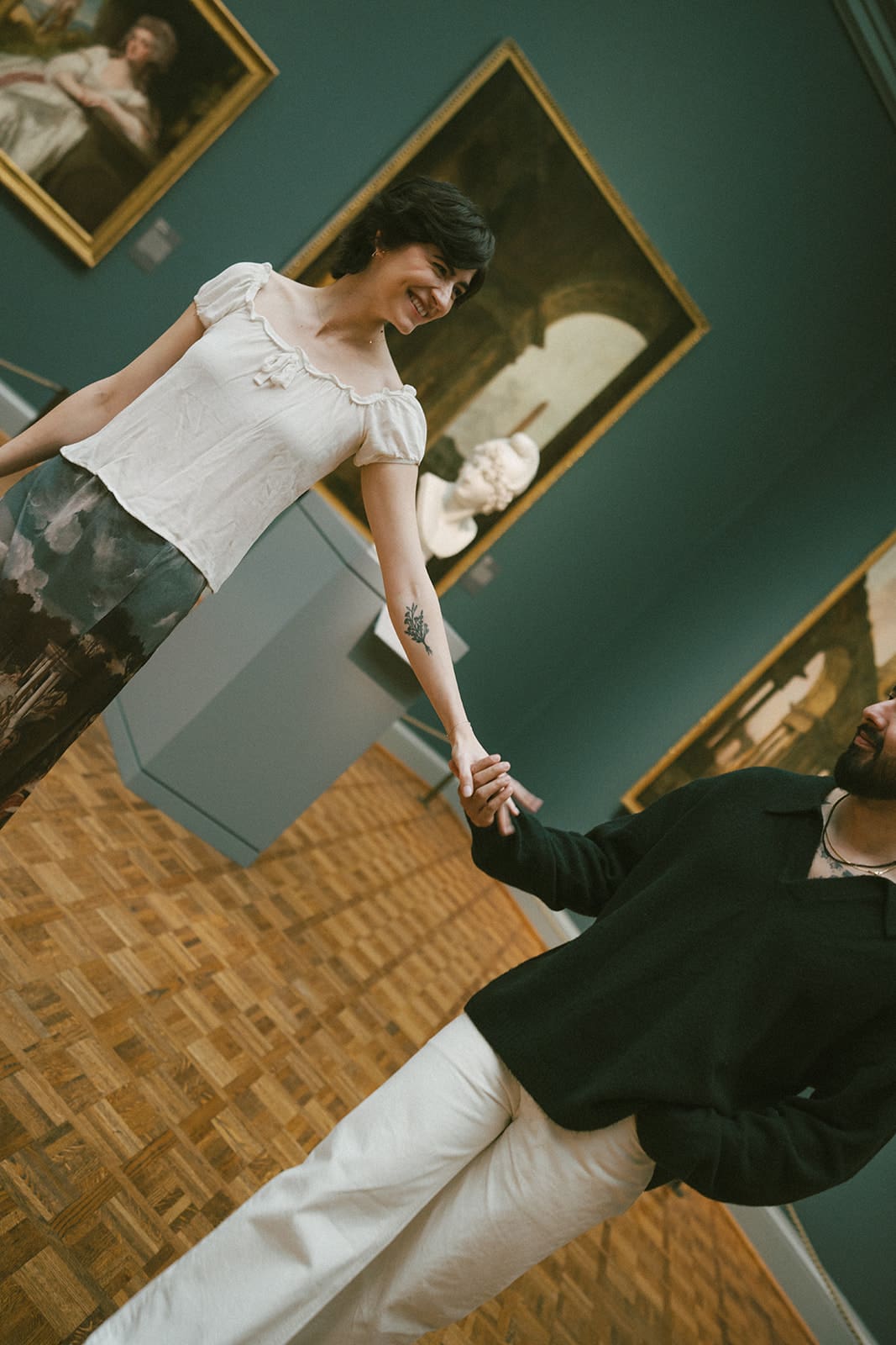 Proposal ideas from a couple taking engagement photos after their proposal