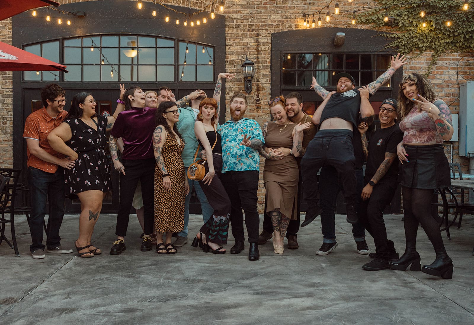 A group celebrating a proposal