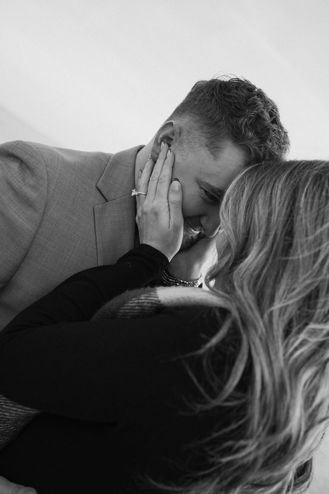 Proposal ideas from a couple taking engagement photos after their proposal