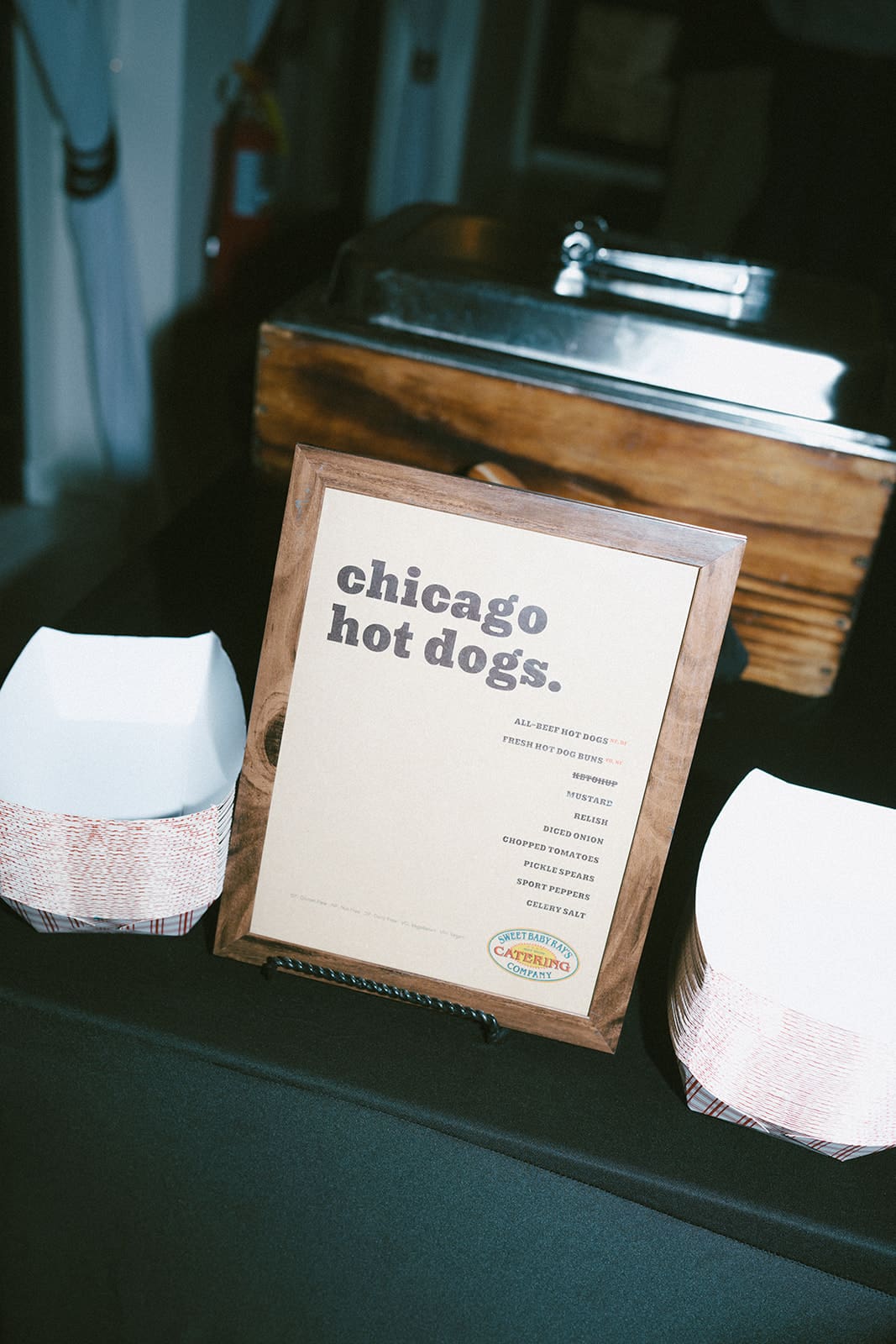 A hot dog bar showing off 2027 wedding trends