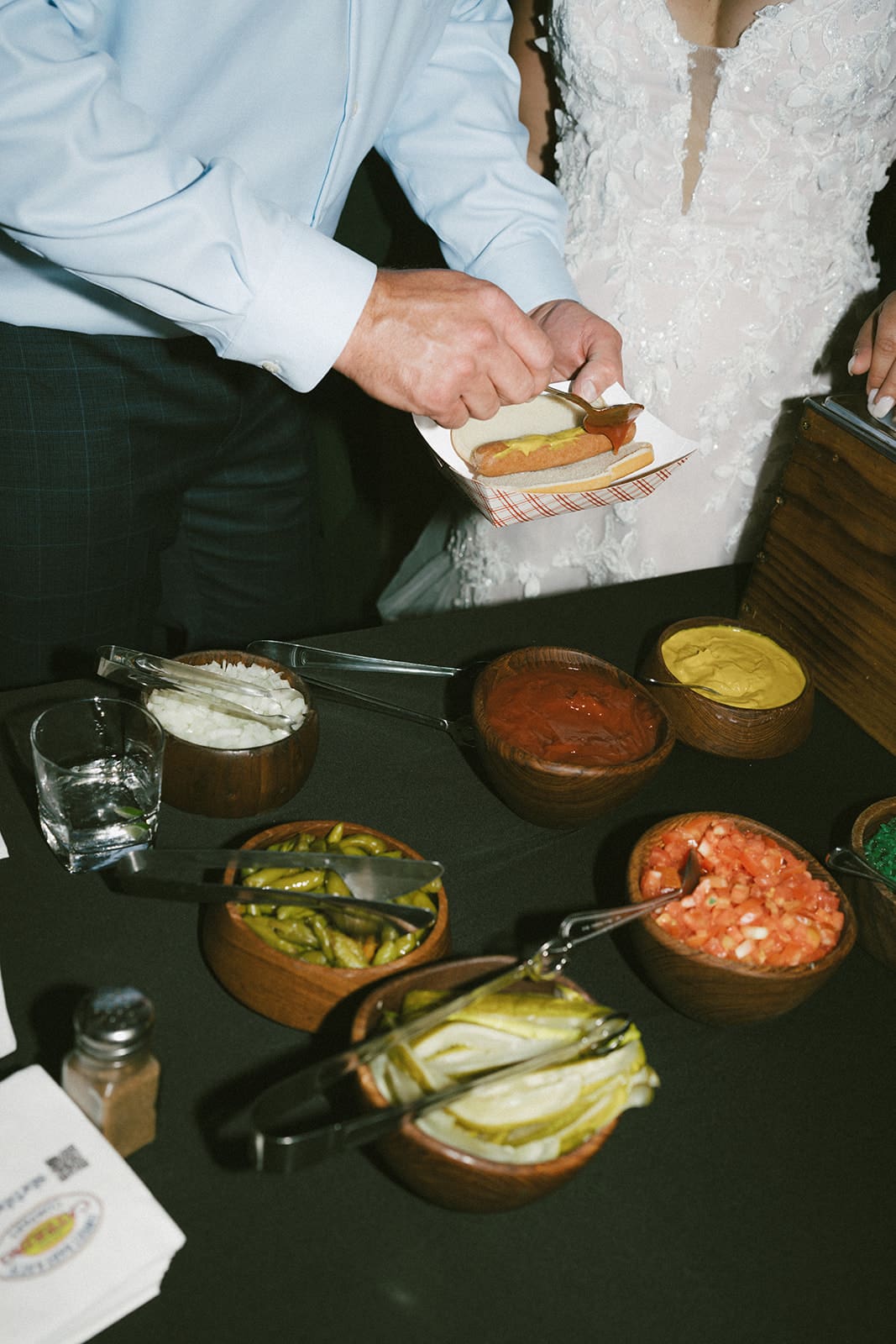 A hot dog bar showing off 2027 wedding trends
