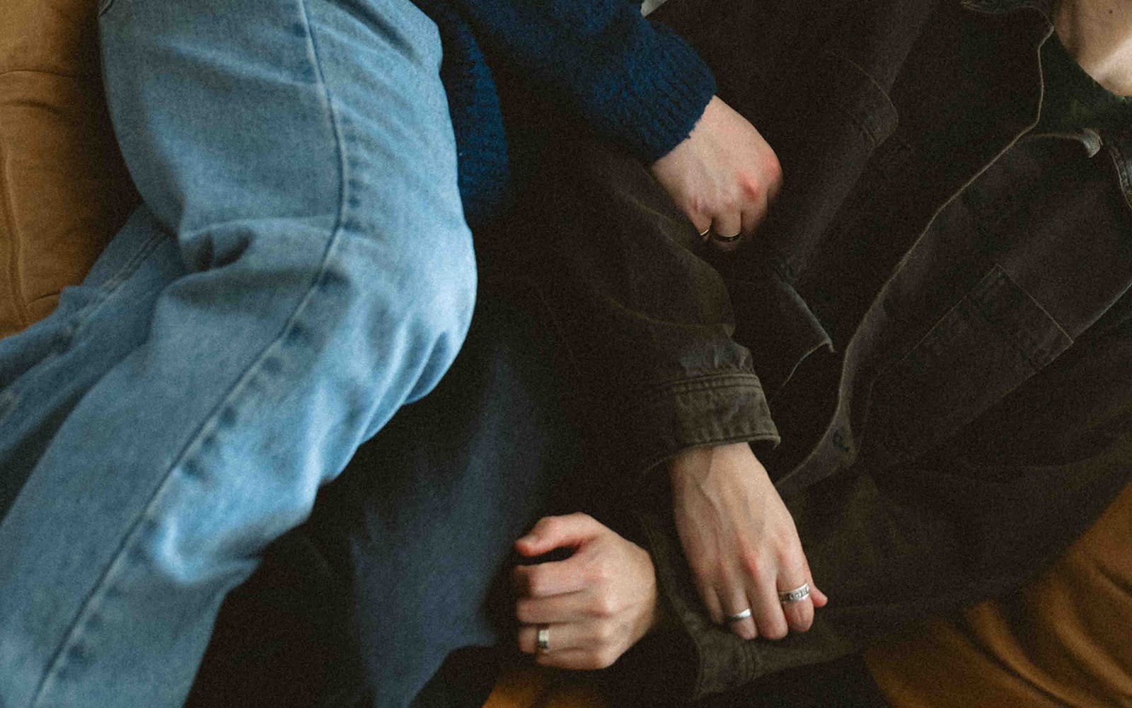 A couple's engagement photo outfits for winter engagement photos