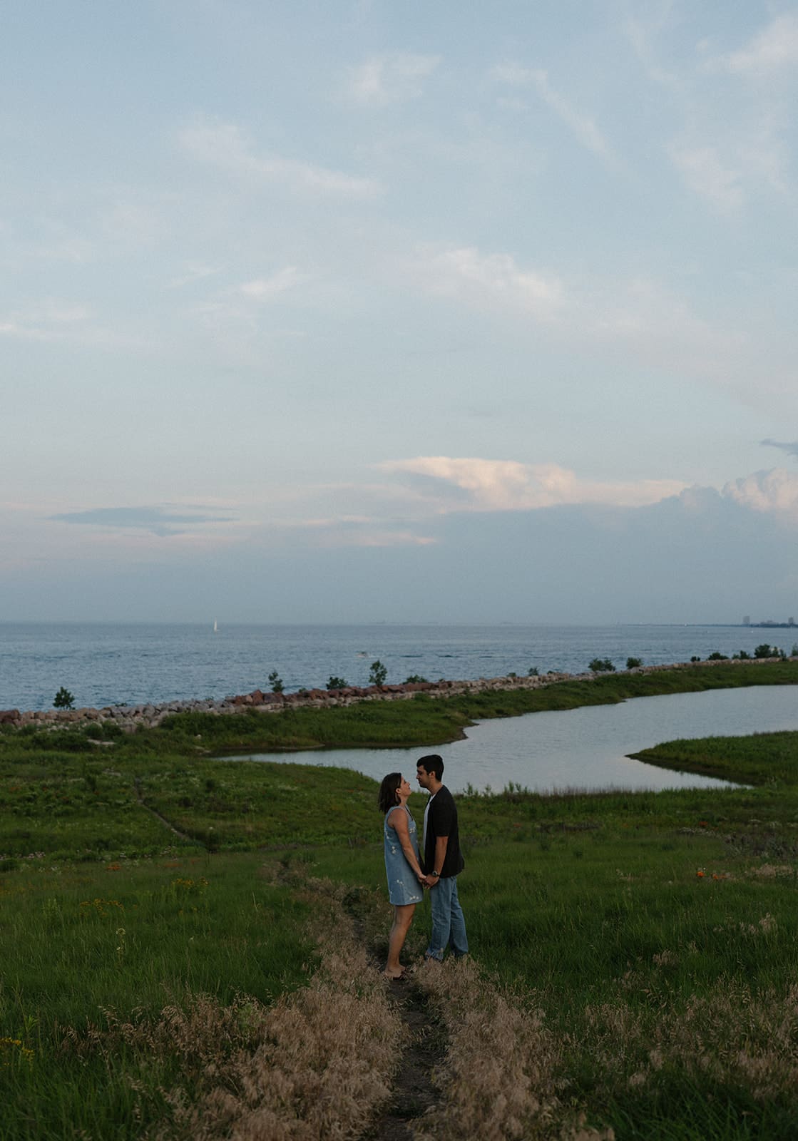 A couple walking on Northerly Island