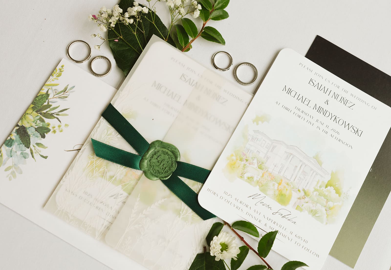 A wedding invitation suite