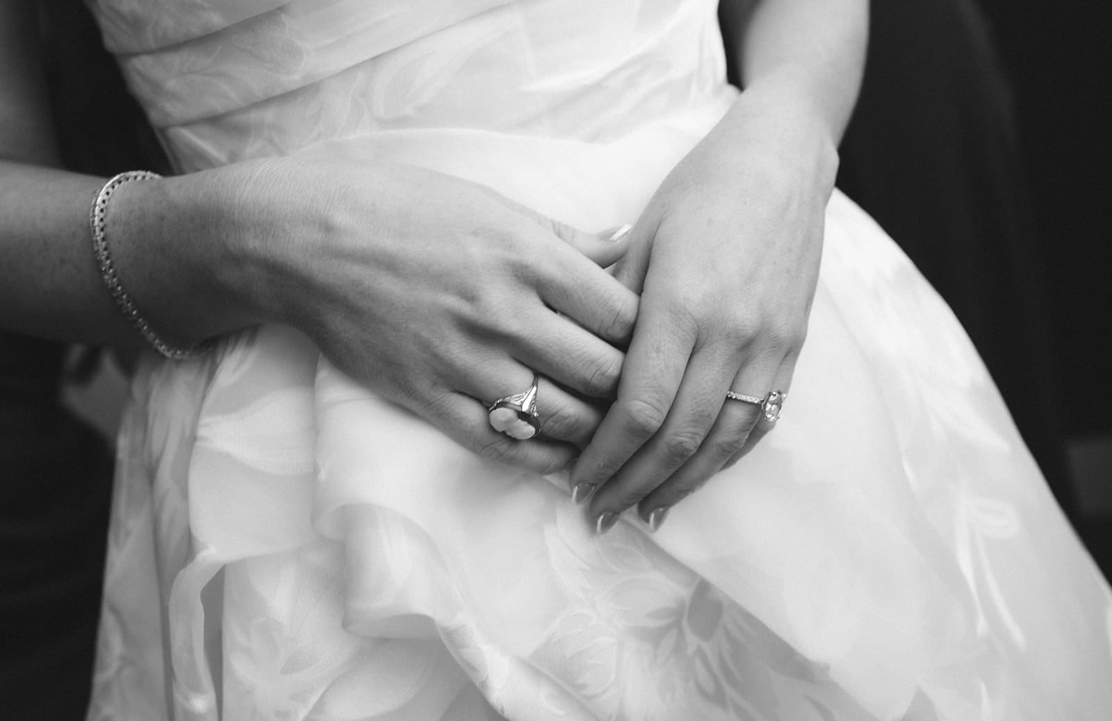 A bride in her wedding dress